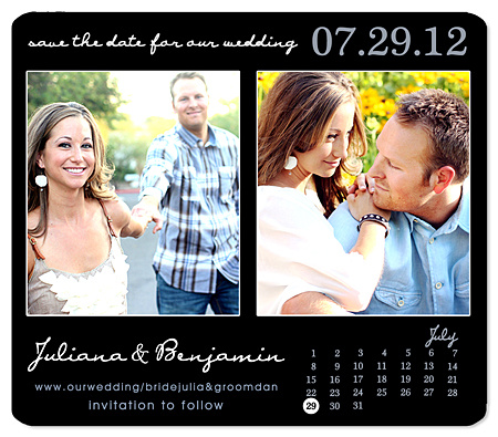 "Simple Calendar" Save the Date Magnet